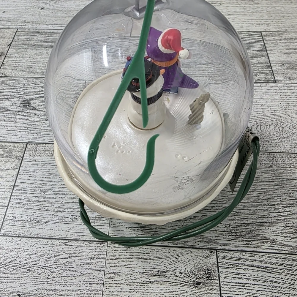 Vintage Barney  Snow Globe Ornament